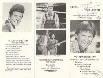 Tom Lester's Publicity Flyer