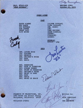An original autographed script