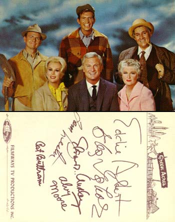 VERY cool publicity postcard with printed autographs on the back