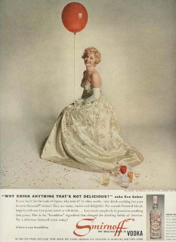 A magazine ad for Vodka with Eva Gabor