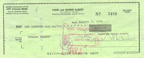 Eddie and Margo Check