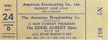 Eddie Albert Show Ticket