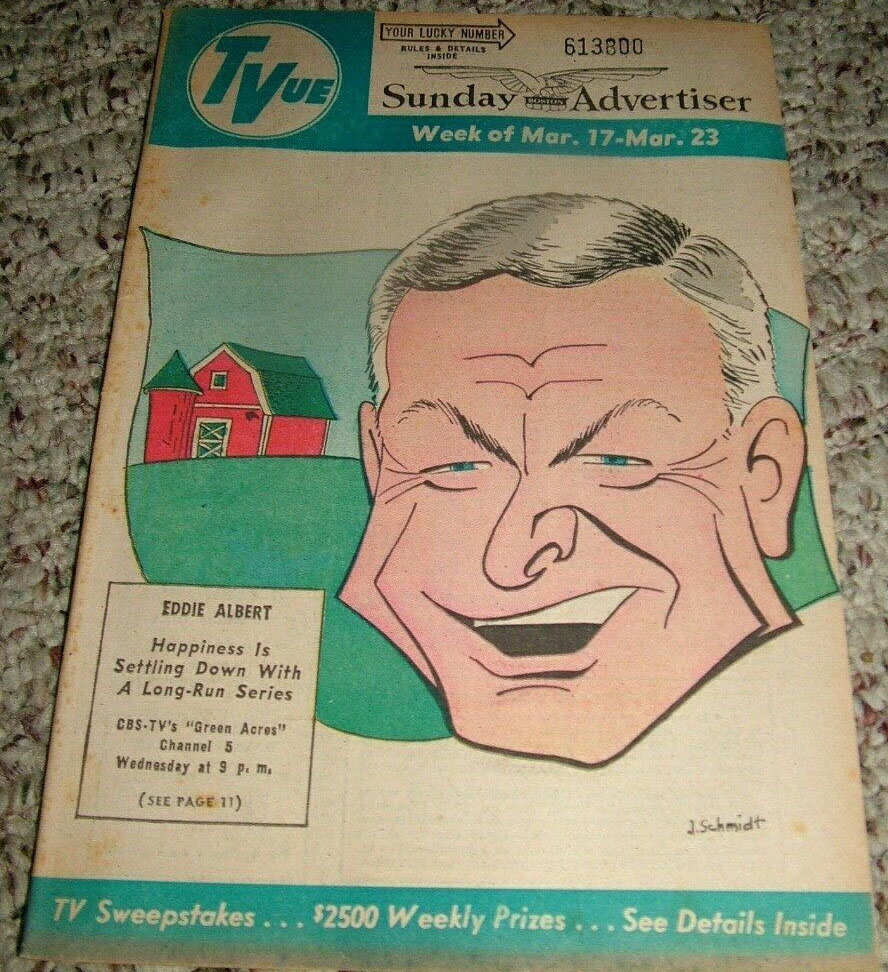 The cover of TVue Magazine - 1968