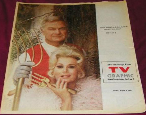 Oliver and Lisa on the cover of The Pittsburgh Press TV Graphics