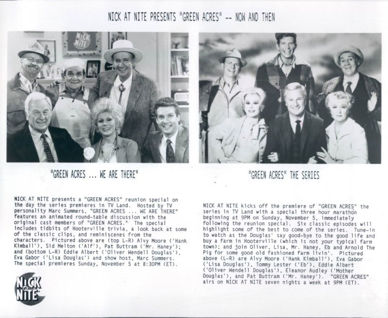 An Advertisement for a Nick at Nite Green Acres Reunion Show